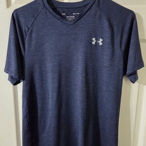 Under Armour Navy Heather Tech V-Neck Short Sleeve Tee